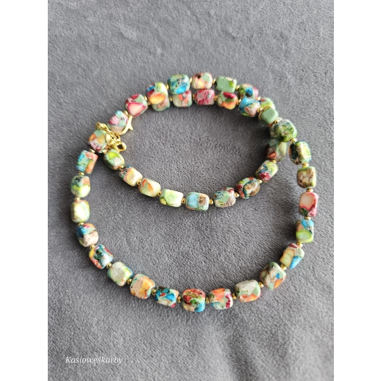 Naszyjnik jaspis kolorowy